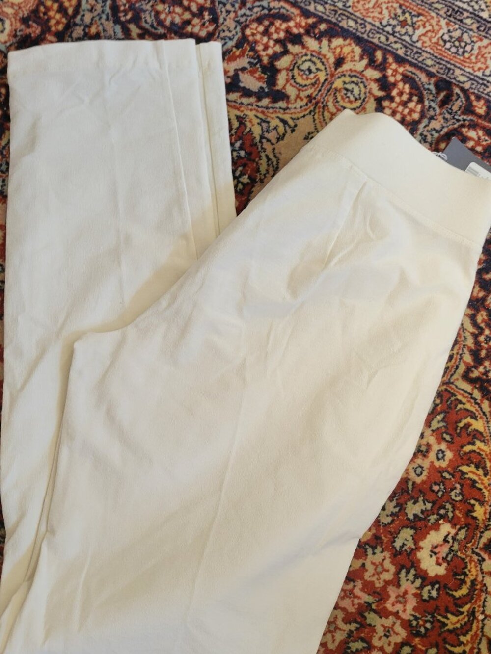 Eileen Fisher Cream Slim Ponte Pants - Picture 4 of 5